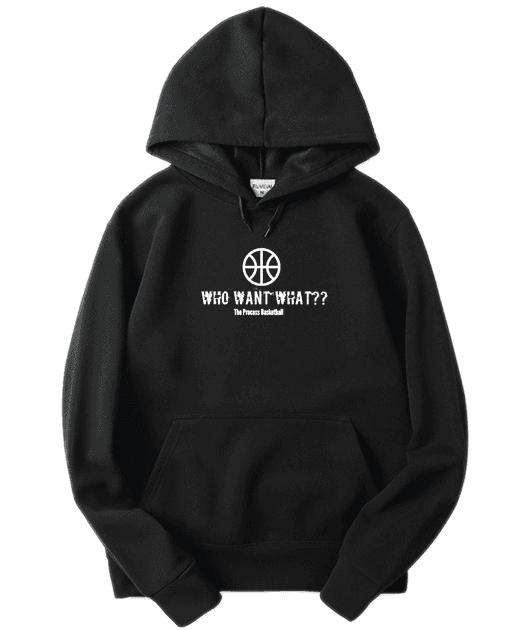 HOODIE "WHO WANT WHAT??" BLACK
