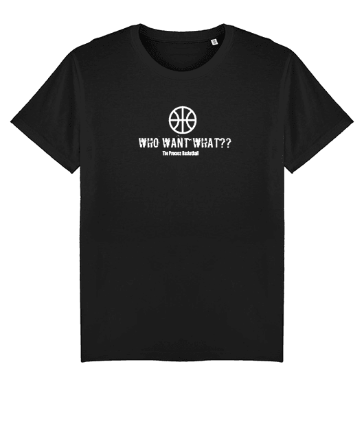 T-SHIRT "WHO WANT WHAT??" BLACK